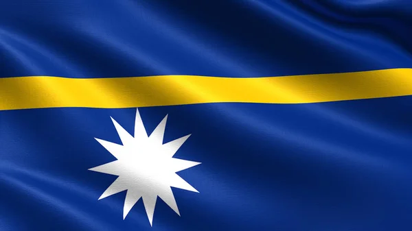 Nauru Flag Waving Fabric Texture — Stock Photo, Image