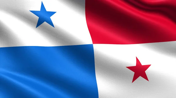 Drapeau Panama Avec Texture Tissu Ondulé — Photo