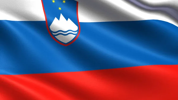 Slovinská Vlajka Mávající Tkanivo — Stock fotografie