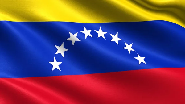 Venezuela Flagga Med Viftande Tyg Konsistens — Stockfoto