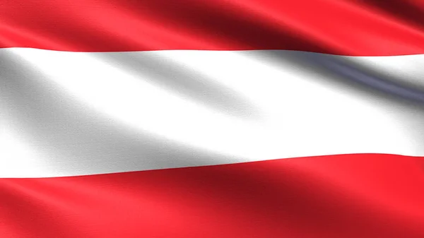 Bandera Austria Con Textura Tejido Ondulado — Foto de Stock