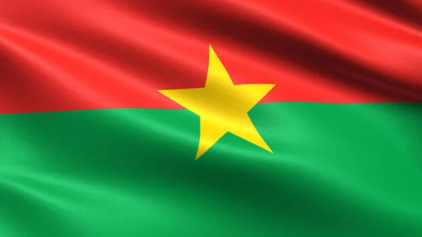 Флаг Буркина Фасо Размахивающей Текстурой Ткани — стоковое фото
