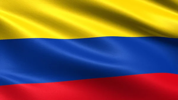 Σημαία Κολομβίας Κυματιστό Ύφασμα Υφή — Φωτογραφία Αρχείου