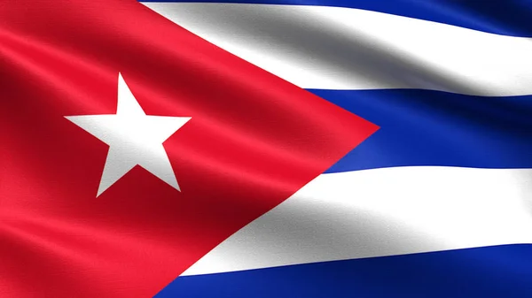 Bandera Cuba Con Textura Tejido Ondulante —  Fotos de Stock
