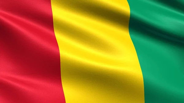 Bandera Guinea Con Textura Tejido Ondulante — Foto de Stock