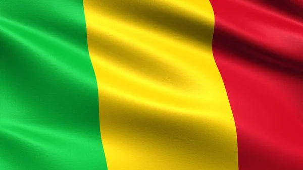 Флаг Мали Размахивающей Текстурой Ткани — стоковое фото