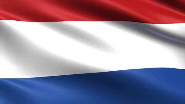 荷兰国旗 与挥舞的织物纹理 — 图库照片