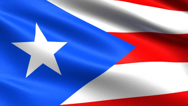 Bandera Puerto Rico Con Textura Tejido Ondulante —  Fotos de Stock