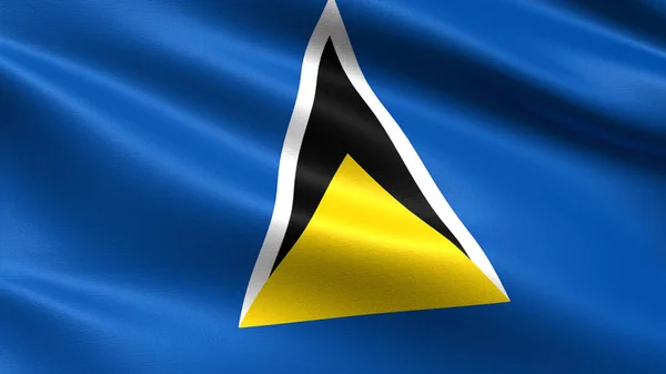 Saint Lucia Flag Waving Fabric Texture — Stock Photo, Image