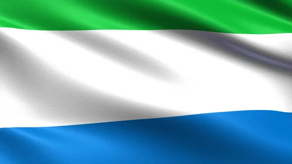 Sierra Leone Flag Waving Fabric Texture — Stock Photo, Image