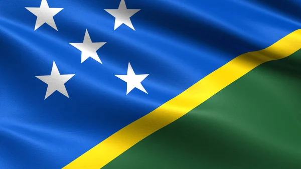 Solomon Islands Flag Waving Fabric Texture — Stock Photo, Image