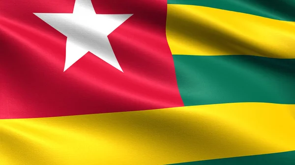 Bandera Togo Con Textura Tejido Ondulante —  Fotos de Stock