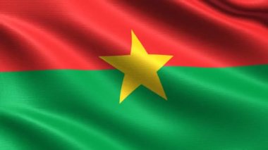 Burkina Faso gerçekçi bayrak, son derece ayrıntılı kumaş dokusu ile Dikişsiz döngü, 4k çözünürlük