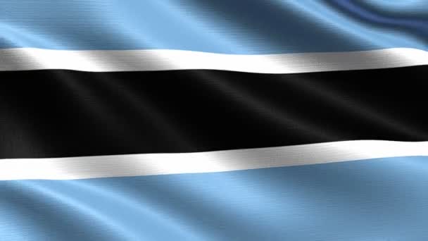 Bandeira Realista Botswana Looping Sem Costura Com Textura Tecido Altamente — Vídeo de Stock
