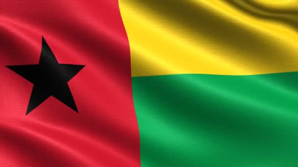 Realistische Vlag Van Guinee Bissau Naadloze Looping Met Zeer Gedetailleerde — Stockvideo