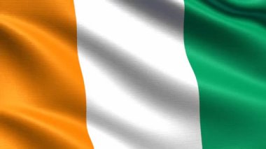 Fildişi Sahili Gerçekçi bayrak, son derece ayrıntılı kumaş dokusu ile Dikişsiz döngü, 4k çözünürlük