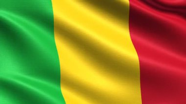 Mali Gerçekçi bayrak, son derece ayrıntılı kumaş dokusu, 4k çözünürlük ile Dikişsiz döngü