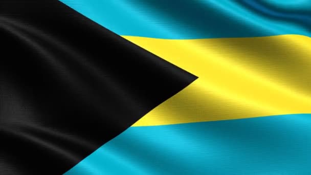 Realistische Vlag Van Bahamas Naadloze Looping Met Zeer Gedetailleerde Weefsel — Stockvideo