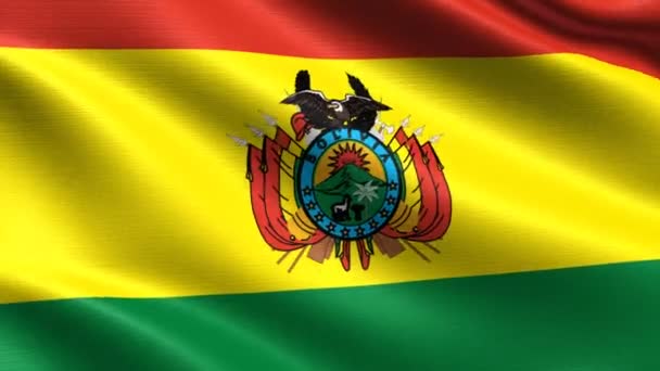 Realistische Vlag Van Bolivia Naadloze Looping Met Zeer Gedetailleerde Weefsel — Stockvideo