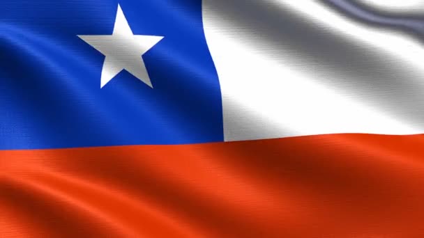 Bandeira Realista Chile Looping Sem Costura Com Textura Tecido Altamente — Vídeo de Stock