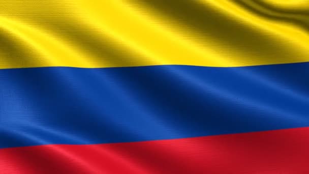 Bandeira Realista Colômbia Looping Sem Costura Com Textura Tecido Altamente — Vídeo de Stock