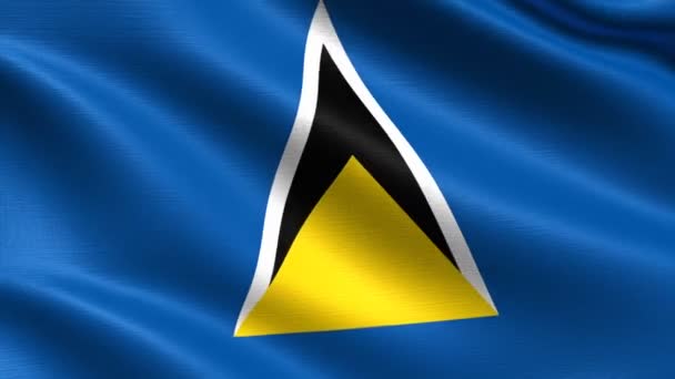 Realistische Vlag Van Saint Lucia Naadloze Looping Met Zeer Gedetailleerde — Stockvideo