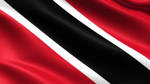 Bandeira Realista Trinidad Tobago Looping Sem Costura Com Textura Tecido — Vídeo de Stock