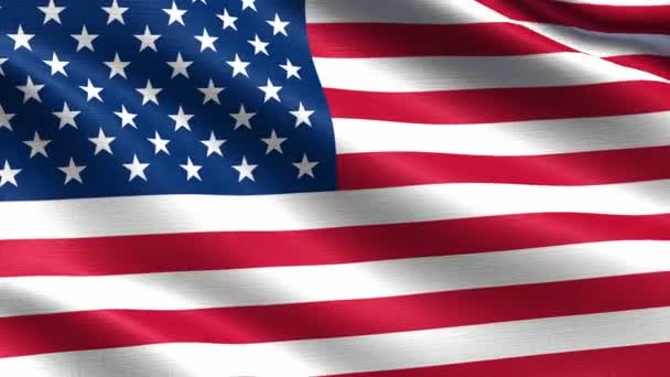 アメリカ合衆国のリアルな旗 非常に詳細なファブリックテクスチャ 4K解像度でシームレスなループ — ストック動画
