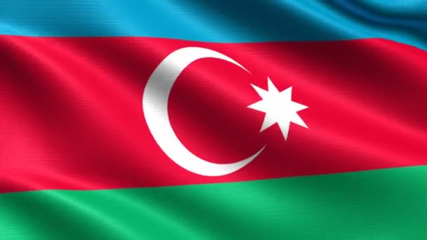 Bandera Realista Azerbaiyán Lazo Sin Costuras Con Textura Tela Altamente — Vídeos de Stock