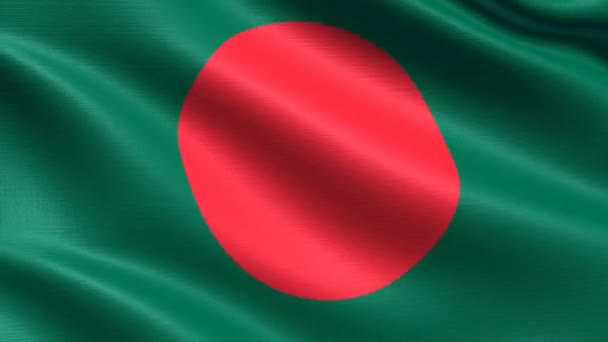 Drapeau Réaliste Bangladesh Boucle Sans Couture Avec Texture Tissu Très — Video