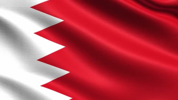 Realistyczna Flaga Bahrajnu Płynne Pętlowanie Bardzo Szczegółową Teksturą Tkaniny Rozdzielczość — Wideo stockowe