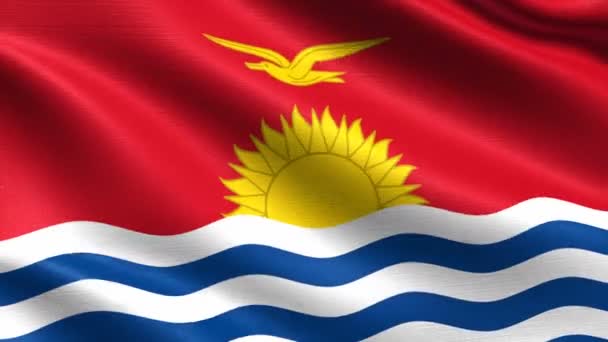Realistická Vlajka Kiribati Bezešvé Opakování Vysoce Podrobnou Strukturou Tkaniny Rozlišení — Stock video