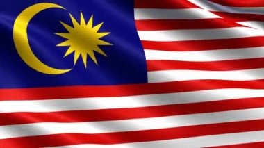 Malezya Gerçekçi bayrak, son derece ayrıntılı kumaş dokusu, 4k çözünürlük ile Dikişsiz döngü