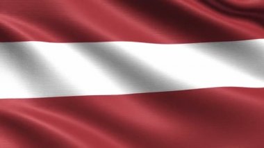 Letonya gerçekçi bayrak, son derece ayrıntılı kumaş dokusu, 4k çözünürlük ile Dikişsiz döngü