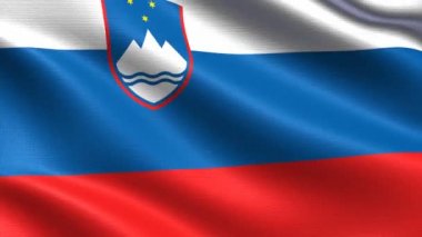 Slovenya gerçekçi bayrak, son derece ayrıntılı kumaş dokusu, 4k çözünürlük ile Dikişsiz döngü