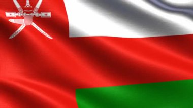 Umman gerçekçi bayrak, son derece ayrıntılı kumaş dokusu, 4k çözünürlük ile Dikişsiz döngü