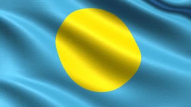 Palau gerçekçi bayrak, son derece ayrıntılı kumaş dokusu, 4k çözünürlük ile Dikişsiz döngü