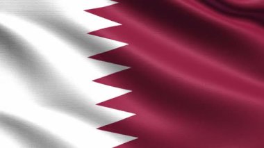 Katar Gerçekçi bayrağı, son derece ayrıntılı kumaş dokusu ile Dikişsiz döngü, 4k çözünürlük