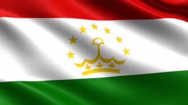 Tacikistan gerçekçi bayrak, son derece ayrıntılı kumaş dokusu ile Dikişsiz döngü, 4k çözünürlük