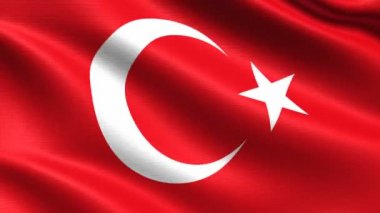 Türkiye'nin gerçekçi bayrağı, son derece detaylı kumaş dokusu ile kesintisiz döngü, 4k çözünürlük