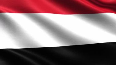 Yemen Gerçekçi bayrak, son derece ayrıntılı kumaş dokusu, 4k çözünürlük ile Dikişsiz döngü