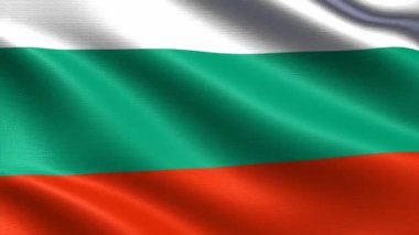 Bulgaristan Gerçekçi bayrak, son derece ayrıntılı kumaş dokusu ile Dikişsiz döngü, 4k çözünürlük