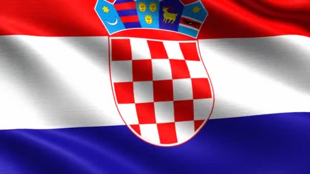 逼真的克罗地亚国旗 无缝循环与高度详细的织物纹理 4K分辨率 — 图库视频影像