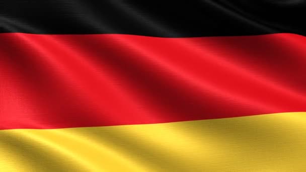 Realistyczna Flaga Niemiec Bezproblemowa Pętla Bardzo Szczegółową Teksturą Tkaniny Rozdzielczość — Wideo stockowe