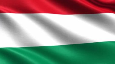 Macaristan Gerçekçi bayrak, son derece ayrıntılı kumaş dokusu ile Dikişsiz döngü, 4k çözünürlük