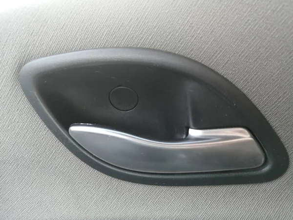 Gray Clean Doorknob Car Door Shot Real Close Shot — Stock Photo, Image