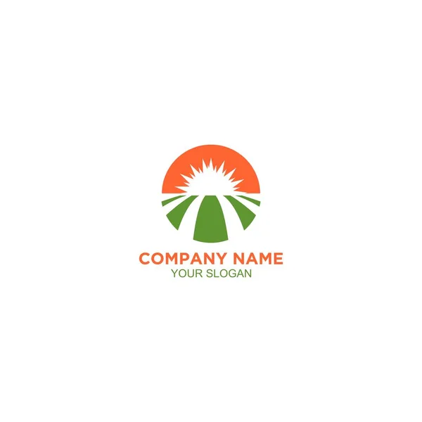 Vector Diseño Del Logotipo Sun Farm Land — Vector de stock