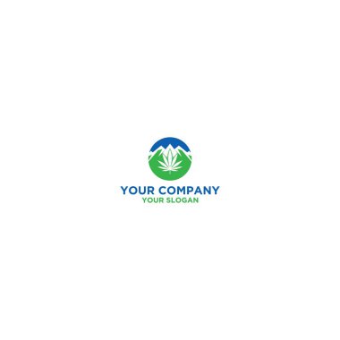 Circle Dağ Esrar Logo Tasarım Vektör