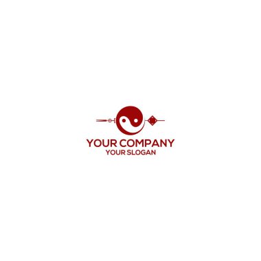 Daire Ying Yang Logo Tasarım Vektör