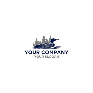 Common Loon Logo Tasarım Vektörü